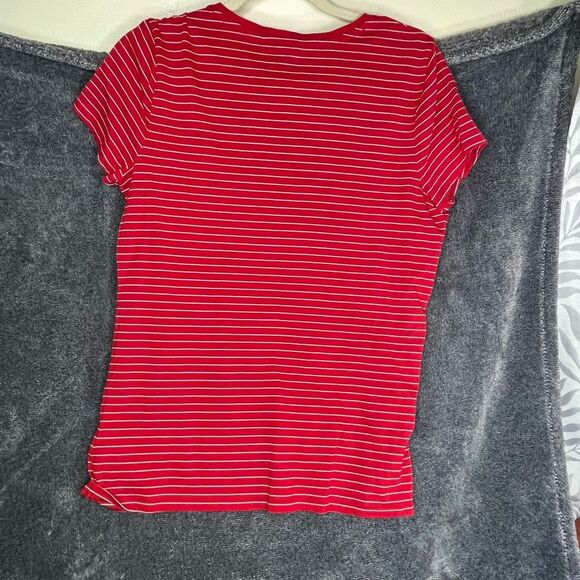 Ralph Lauren Red and White Striped Tee size Large - Picture 3 of 3